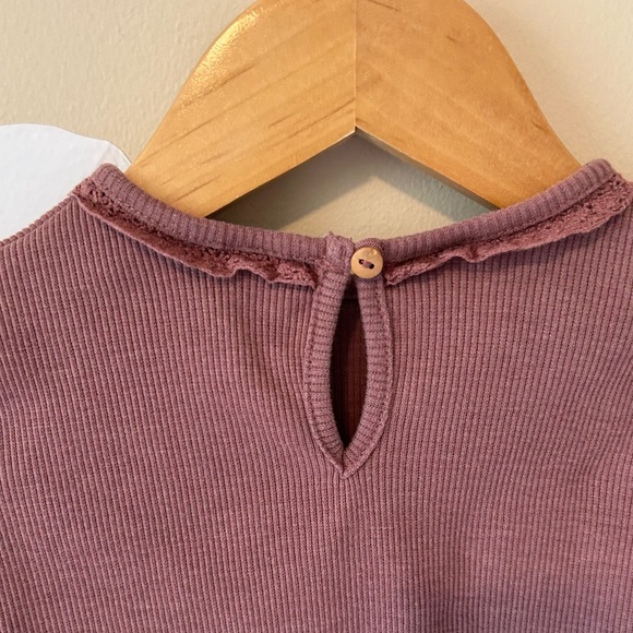 Zara Ribbed Long Sleeve Top with Lace, 9-12M - Picture 5 of 5
